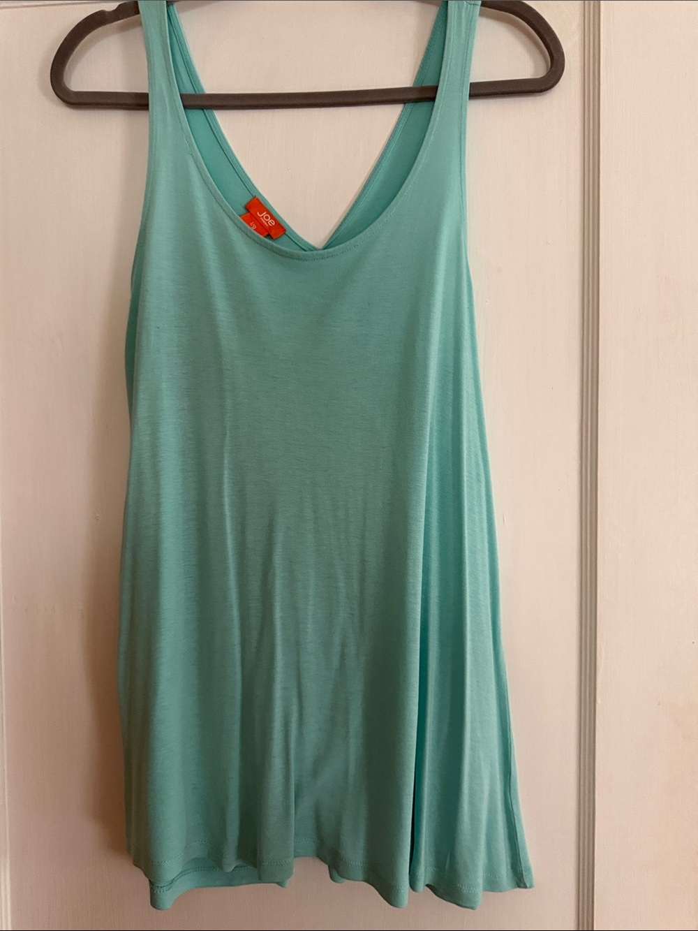 Joe Fresh Flowy Scoop Neck Wrap Tank Top -turquoise color